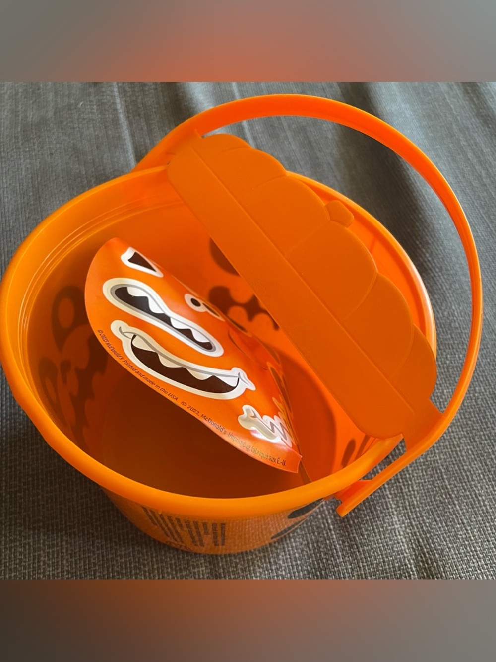 McDonalds Orange Halloween Bucket
